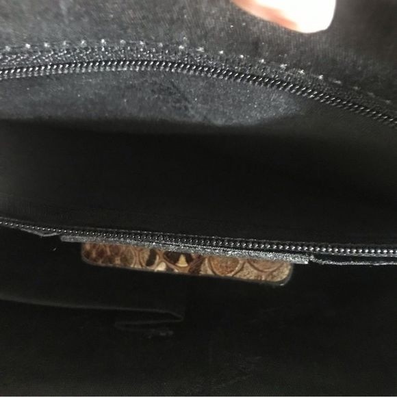 Leather Snake Print Bag Shouder/Hand Straps 12” x 8” - Picture 6 of 10